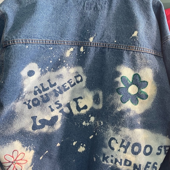 Bleached denim jacket size 2x - Picture 1 of 4